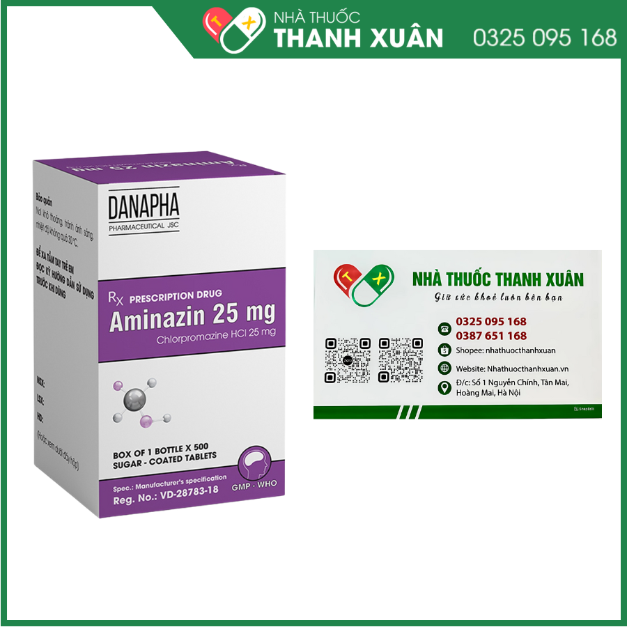 Aminazin 25 mg điều trị các thể tâm thần phân liệt